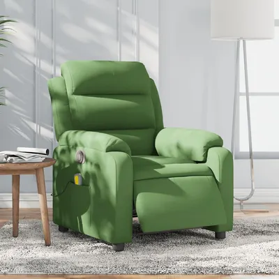 vidaXL Fotoliu electric de masaj rabatabil, verde deschis, catifea