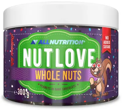 Nutlove Whole Nuts Peanuts, ciocolată neagră, 300 g, AllNutrition
