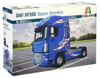 Model de asamblat Italeri Contemporary: Camioane - Camion tractor DAF XF-105 ''Space America''