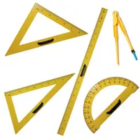 Set geometrie, 5 piese, pentru table scolare, Faibo
