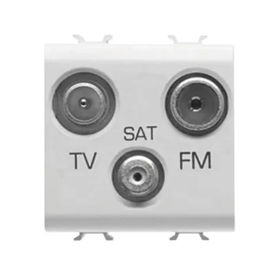Priza Tv-Fm-Sat - Direct - 2 Modules - White - Chorus