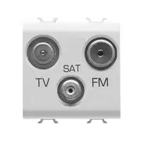 Priza Tv-Fm-Sat - Direct - 2 Modules - White - Chorus