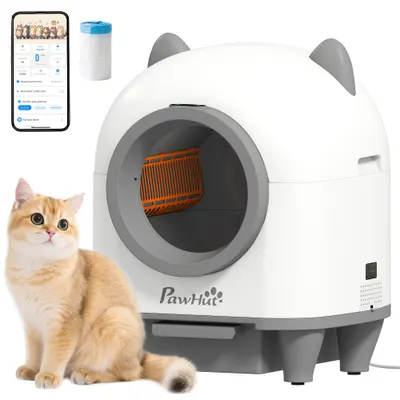 PawHut Toaletă Automată pentru Pisici cu Control de la Distanță, 80L Eliminare Mirosuri, Ideală pentru Mai Multe Pisici | Aosom Romania