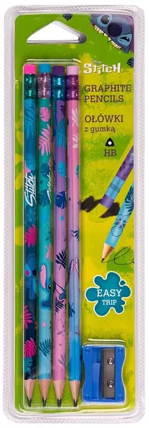 Set de creioane Cool Pack Stitch - HB, 4 bucăți, cu ascuțitor
