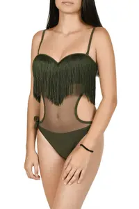 Costum baie intreg, Life Beach, kaki (Marime costum baie: M)