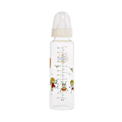 Biberon sticla Borosilicat 3M+ Baby, 250ml, Minut