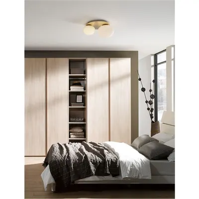 Plafoniera ALLEN Mat Auriu Metal & Milky Alb Structured Sticla LED E14 1x5W LED E27 1x12W 230V IP20 Fara bec