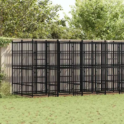 vidaXL Padoc pentru câini de exterior, 12,9 m², oțel