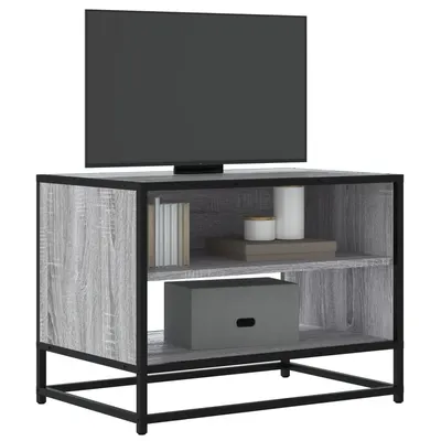 Gossi dulap tv, gri sonoma, 61x40x46 cm, lemn prelucrat si metal