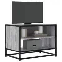 Gossi dulap tv, gri sonoma, 61x40x46 cm, lemn prelucrat si metal