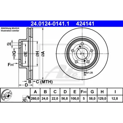 Disc frana ATE 24.0124-0141.1