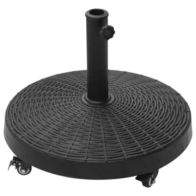 Outsunny Bază Rezistentă pentru Umbrele de Soare, Rășină și Oțel, Compatibilă cu Stâlpi 38-48mm, Ø52x41cm, Negru | Aosom Romania
