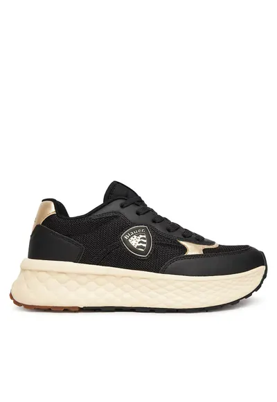 Pantofi sport dama - textil - auriu/negru