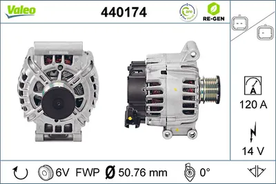 Alternator (14v, 120a) Potrivit Citroen Berlingo Multispace, Berlingo Minivan, C3 Ii, C3 Picasso, C4, C4 Grand Picasso I, C4 Grand Picasso Ii, C4 I, C4 Ii, C4 Picasso I 1.4-2.0d 02.06