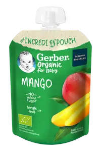 Pouch din mango Bio de la 6 luni, 80g, Gerber