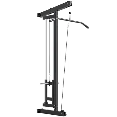 SPORTNOW Aparat de forță montat pe perete, stație de tracțiuni, scripete sus și jos, 2 scripete, din oțel, 75 x 16 x 192 cm, negru | Aosom Romania