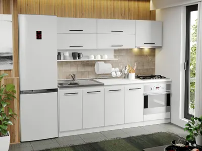 Mobila Bucatarie alba Sofi - 41 - 220 cm