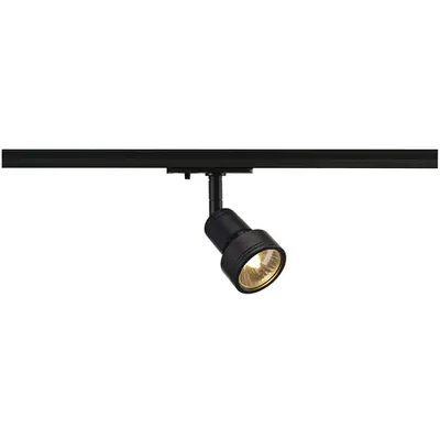 Iluminat decorativ pe sina, PURI TRACK Senile GU10, la fata locului negru pentru 240V pista 1 faza, QPAR51, negru mat, max. 50W, inclusiv. adaptor 1 faza