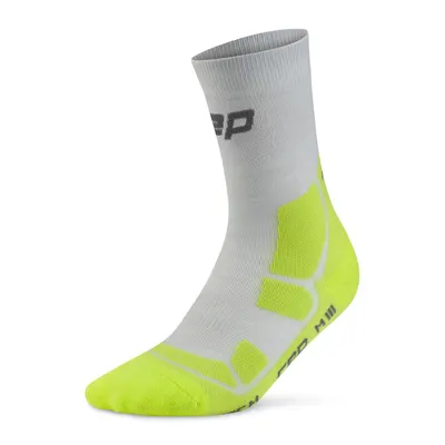 Sosete CEP Hiking Merino Mid-Cut Compressie Neongeel