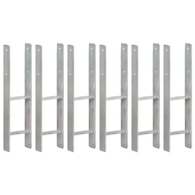 vidaXL Ancore de gard, 6 buc., argintiu, 14x6x60 cm, oțel galvanizat