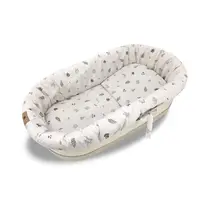 Set pentru landou/cosulet, MimiNu, Cu protectie, saltea si pernuta, Din bumbac certificat Oeko Tex Standard 100, Leaves