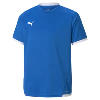 Tricou de fotbal teamLIGA pentru adolescenți PUMA Electric Blue Lemonade White