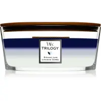Woodwick Trilogy Evening Luxe lumânare parfumată cu fitil din lemn (hearthwick) 453.6 g