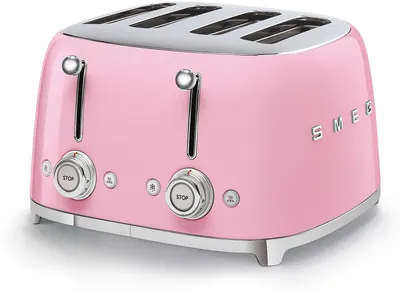 Prăjitor de pâine Smeg - TSF03PKEU, 2000W, 6 trepte, roz