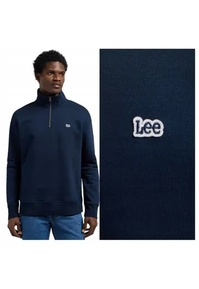 Hanorac casual de barbati - Marimea S - Bleumarin - Model HALF ZIP SWS - Croiala lejera Relaxed Fit - Inchidere guler cu fermoar scurt tip Half Zip - Material din bumbac 80% si poliester 20%