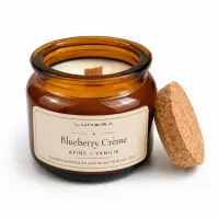 Lumânare parfumată din ceară de soia Blueberry Crème - Afine și Vanilie 90 g - Chihlimbar
