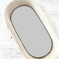 Cearceaf cu elastic, MimiNu, Pentru landou, carucior si cosulet, Dimensiune 80x35 cm, Din bumbac certificat Oeko Tex Standard 100, Colectia Royal, Grey