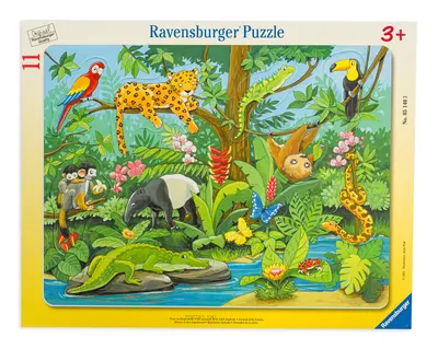 Puzzle Ravensburger din 11 de piese - Animals in the rainforest