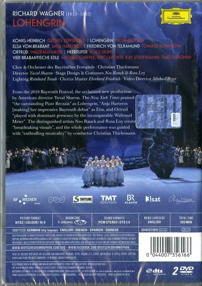 Wagner: Lohengrin (DVD) | Piotr Beczala, Anja Harteros, Tomasz Konieczny, Orchester der Bayreuther Festspiele, Chor der Bayreuther Festspiele, Christian Thielemann, Yuval Sharon