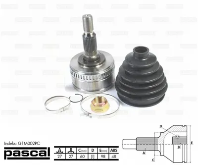 Cap planetara spre roata (27z 27z 60mm; ABS:48) MERCEDES V (638 2), VITO (638) 2.0-2.3D intre 1996-2003