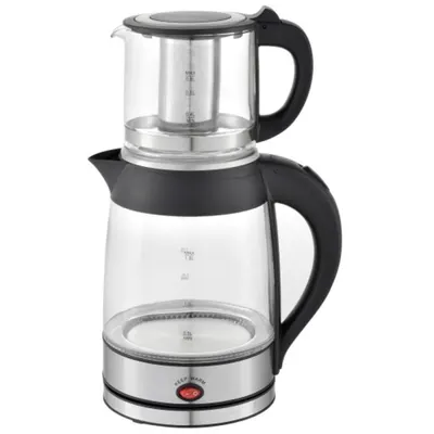 Fierbator Electric si Ceainic, Putere 2200W, Capacitate 1.8 l si 0.8 l, Argintiu