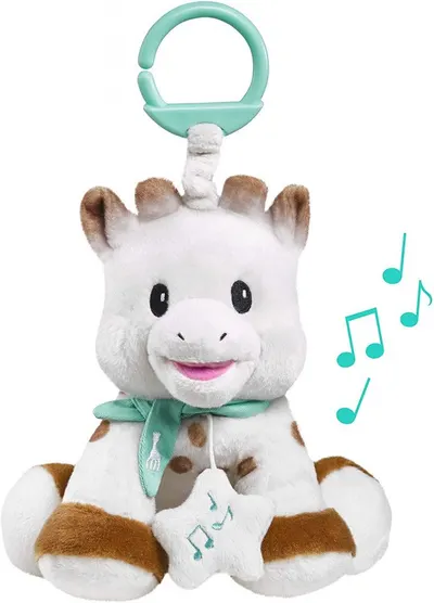 Jucarie muzicala de plus Girafa Sophie 20 cm