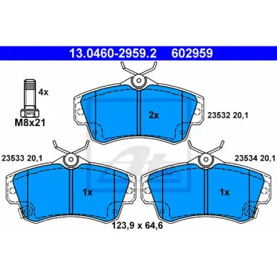 Set placute frana, frana disc ATE 13.0460-2959.2