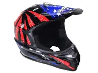 Casca motocross atv, SAFEBET HF-115 Q183, culoare rosu albastru, marime S