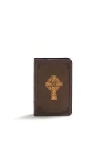 KJV Large Print Compact Reference Bible, Celtic Cross Brown Leathertouch