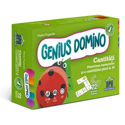 Genius domino: Cantități - Potrivirea numerelor și a cantităților până la 10 - Board book - Flavio Fogarolo