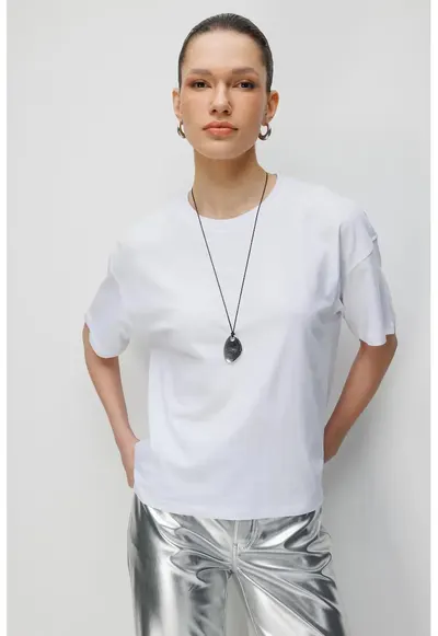 Tricou dama larg alb
