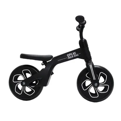 Bicicleta fara pedale Balance bike Qplay Tech Negru 10 inch, roti gonflabile, de la 3 ani pana la 30 kg, scaun si ghidon reglabile pe inaltime
