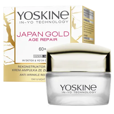 Crema de fata reparatoare antirid de zi si de noapte Japan Gold 60+, 50ml, Yoskine