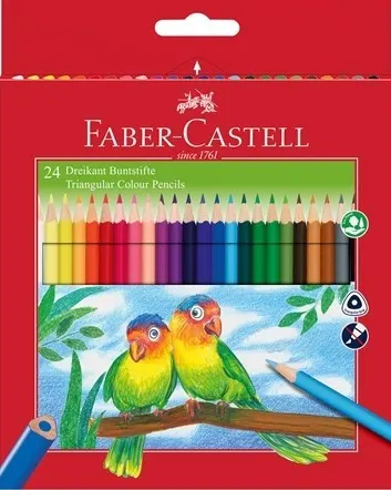 Set creioane Faber-Castell - Eco, 24 culori + ascutitoare