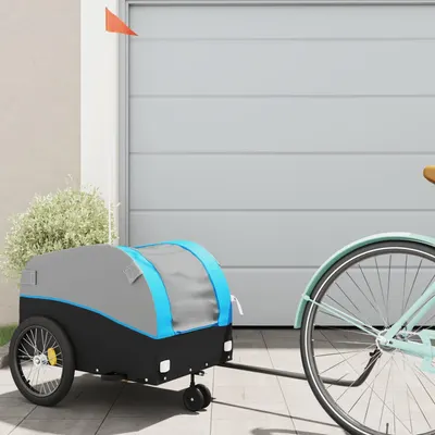 Gossi remorca pentru biciclete, negru si albastru, 30 kg, fier