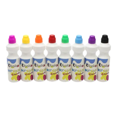 Set 8 culori x 75 ml guasa cu buretel