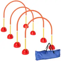 PawHut Kit echipament de agilitate pentru câini cu 4 uși reglabile, geantă de transport, galben și portocaliu | Aosom Romania