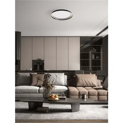 Plafoniera ORMI Triac Dimabil Nisipiu Negru Aluminiu & Silicone LED 48 att 220-240Volt 3361Lm IP20 2700 + 4000K