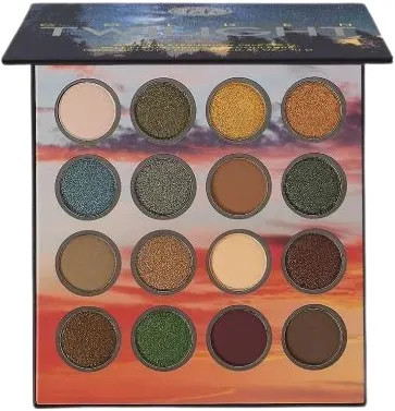 BH Cosmetics - Paletă de farduri Golden Twilight, 16 culori