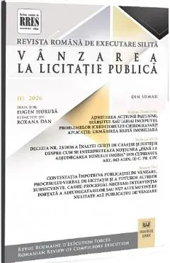 Revista romana de executare silita Nr.1 din 2026. Vanzarea la licitatie publica